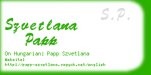 szvetlana papp business card